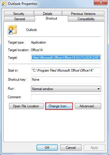 Outlook folder icons missing